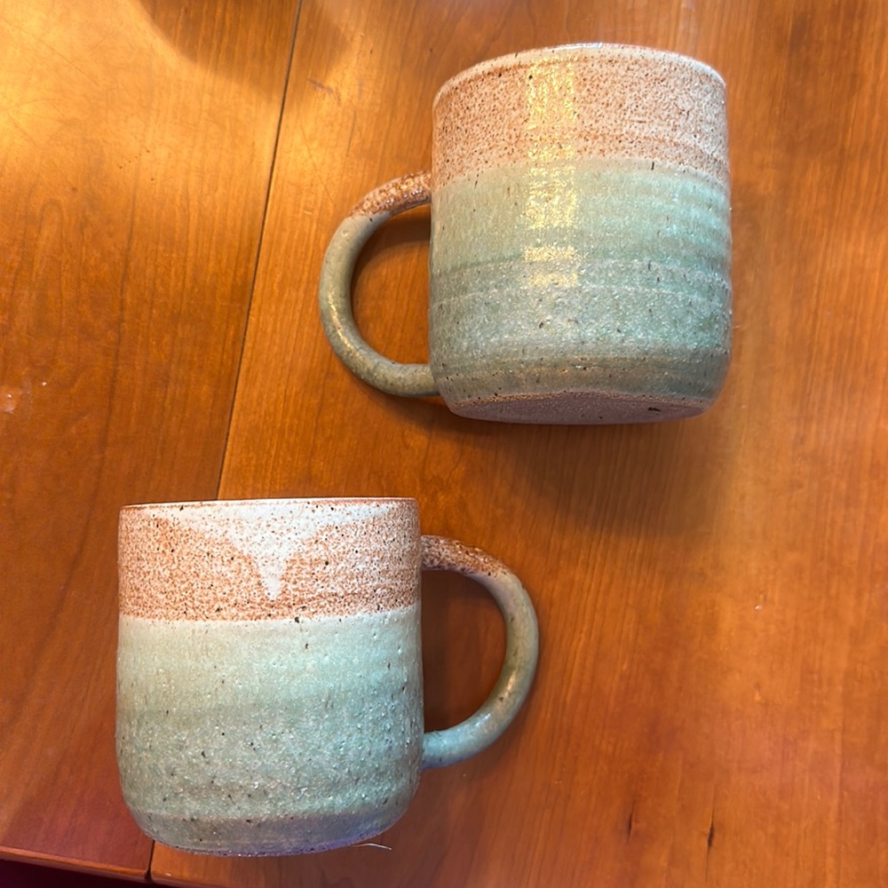 Matching set clay mugs